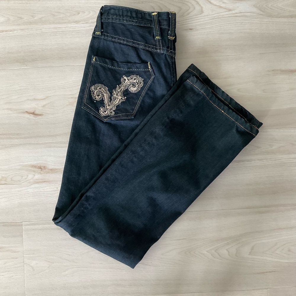 Dark denim jeans button ups